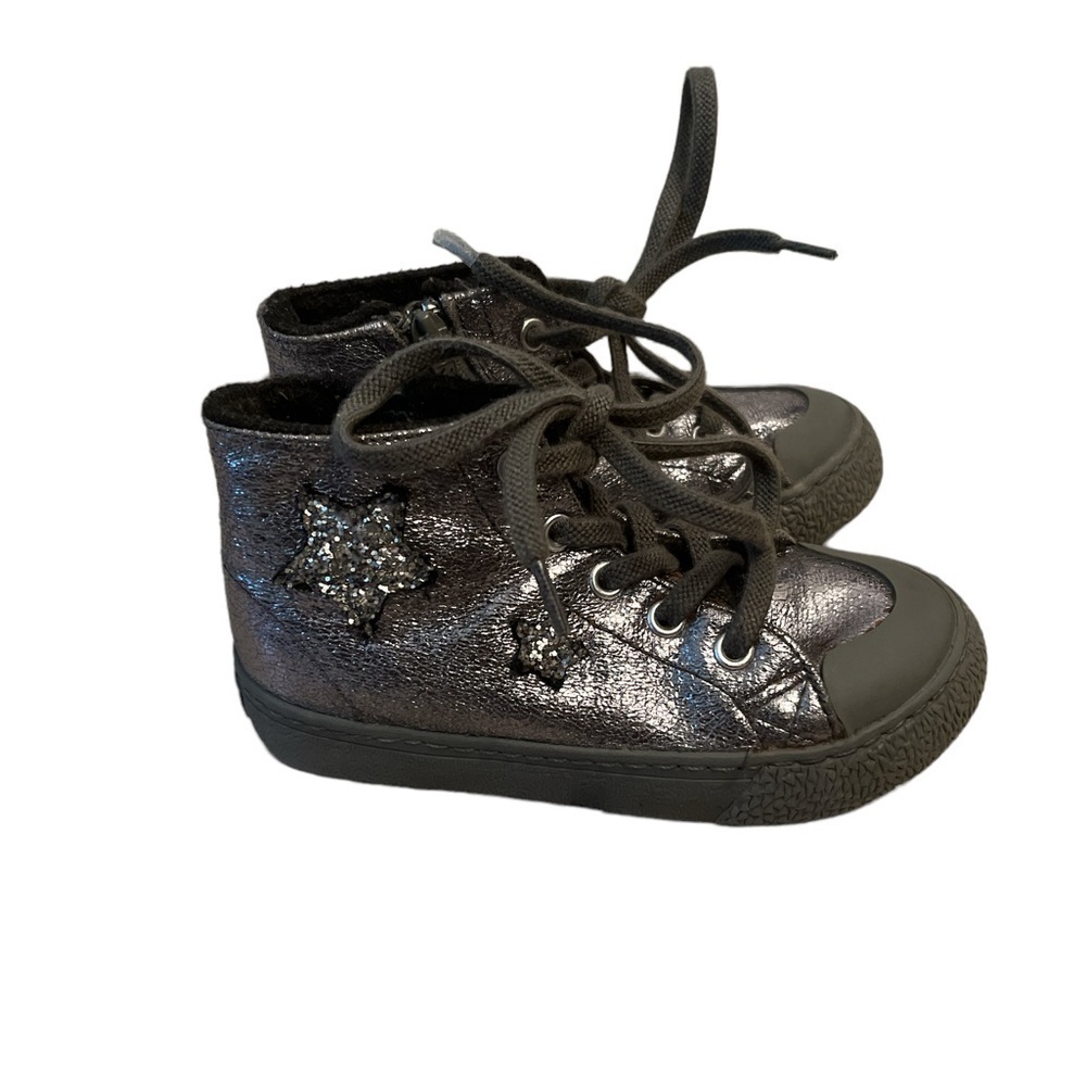 Victoria Tribu Star Lined Hightop Metallic Silver Size 10.5 (27)
